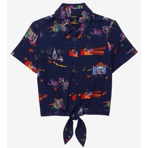 Her Universe Disney Pixar Coco Women’s Tie-Front Woven Shirt Size Small